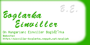 boglarka einviller business card
